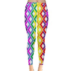 Rainbow Colors Chevron Design Inside Out Leggings