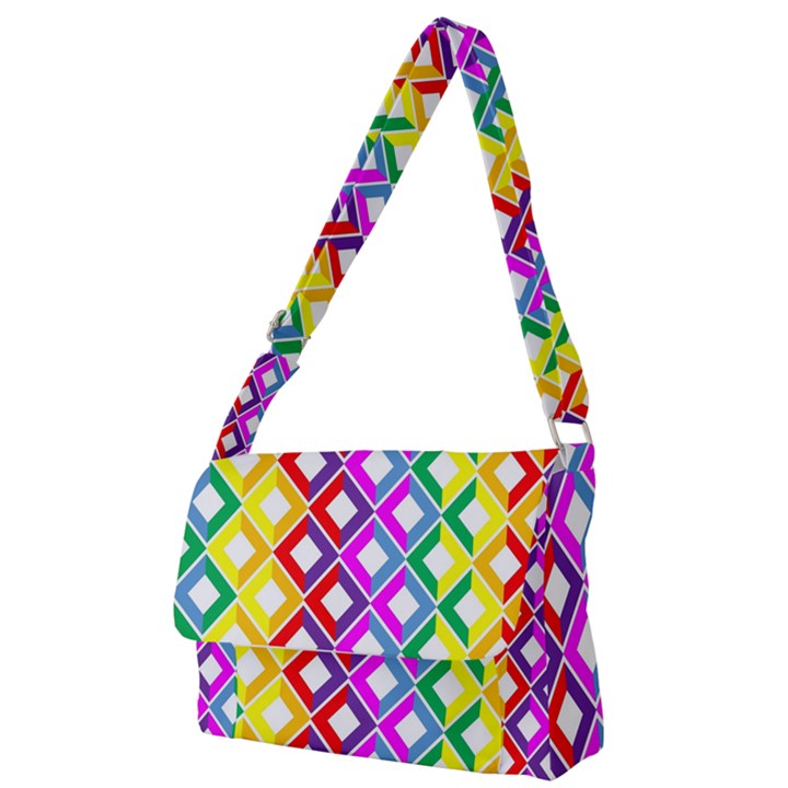 Rainbow Colors Chevron Design Full Print Messenger Bag