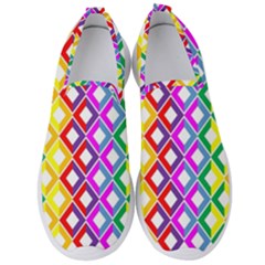 Rainbow Colors Chevron Design Men s Slip On Sneakers