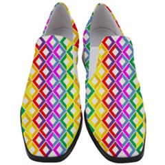 Rainbow Colors Chevron Design Slip On Heel Loafers