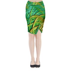 Patterns Green Yellow String Midi Wrap Pencil Skirt by Pakrebo