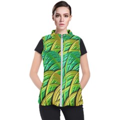 Patterns Green Yellow String Women s Puffer Vest