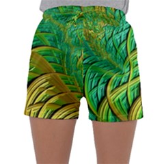 Patterns Green Yellow String Sleepwear Shorts by Pakrebo