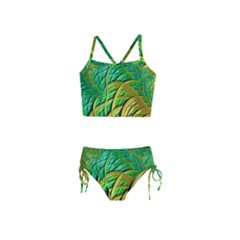 Patterns Green Yellow String Girls  Tankini Swimsuit