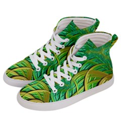 Patterns Green Yellow String Men s Hi-top Skate Sneakers