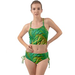 Patterns Green Yellow String Mini Tank Bikini Set by Pakrebo