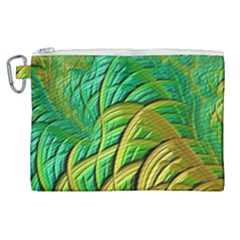 Patterns Green Yellow String Canvas Cosmetic Bag (xl) by Pakrebo