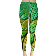 Patterns Green Yellow String Inside Out Leggings