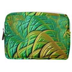 Patterns Green Yellow String Make Up Pouch (medium)