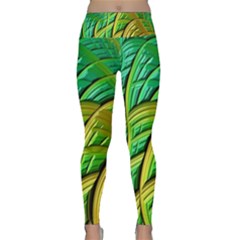 Patterns Green Yellow String Lightweight Velour Classic Yoga Leggings