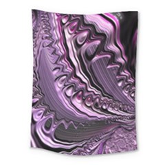 Purple Fractal Flowing Fantasy Medium Tapestry by Pakrebo