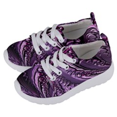 Purple Fractal Flowing Fantasy Kids  Lightweight Sports Shoes by Pakrebo