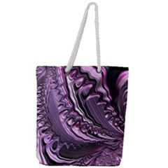 Purple Fractal Flowing Fantasy Full Print Rope Handle Tote (large)