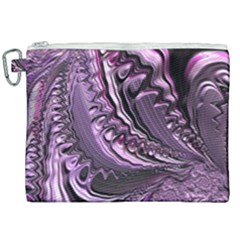 Purple Fractal Flowing Fantasy Canvas Cosmetic Bag (xxl) by Pakrebo