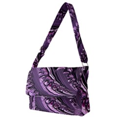 Purple Fractal Flowing Fantasy Full Print Messenger Bag