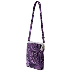 Purple Fractal Flowing Fantasy Multi Function Travel Bag