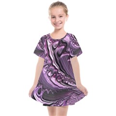 Purple Fractal Flowing Fantasy Kids  Smock Dress