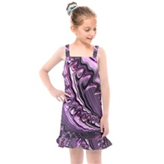 Purple Fractal Flowing Fantasy Kids  Overall Dress