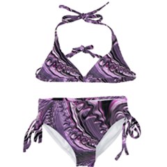 Purple Fractal Flowing Fantasy Kids  Classic Bikini Set