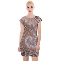 Fractal Art Pattern 3d Artwork Cap Sleeve Bodycon Dress