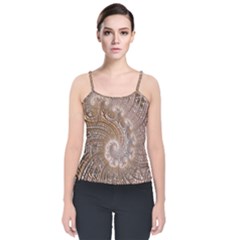 Fractal Art Pattern 3d Artwork Velvet Spaghetti Strap Top