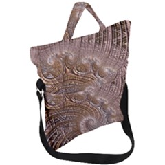 Fractal Art Pattern 3d Artwork Fold Over Handle Tote Bag by Pakrebo