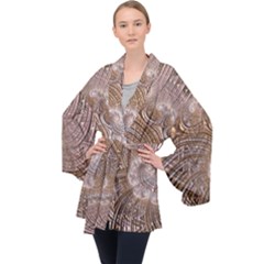 Fractal Art Pattern 3d Artwork Velvet Kimono Robe