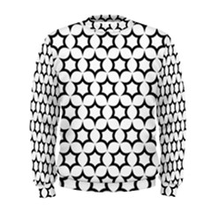 Pattern Star Repeating Black White Men s Sweatshirt by Pakrebo