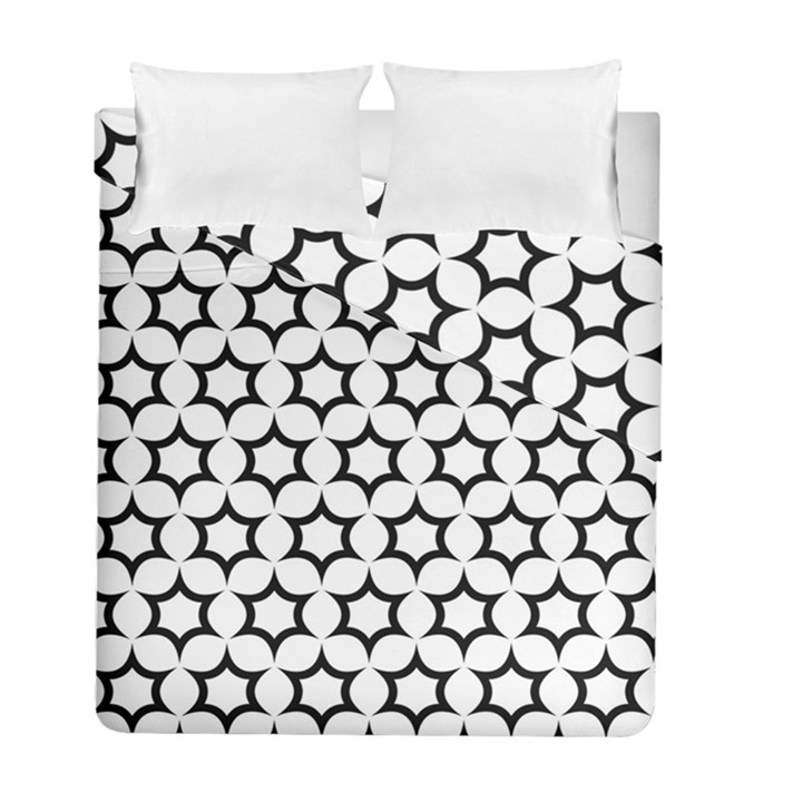 Pattern Star Repeating Black White Duvet Cover Double Side (Full/ Double Size)