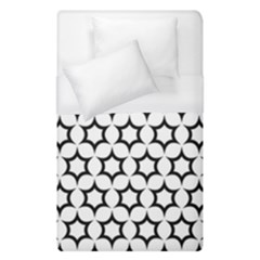 Pattern Star Repeating Black White Duvet Cover (single Size) by Pakrebo