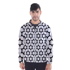 Pattern Star Repeating Black White Windbreaker (men) by Pakrebo