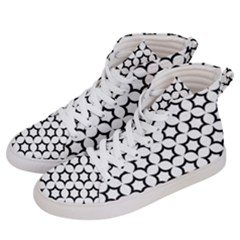 Pattern Star Repeating Black White Men s Hi-top Skate Sneakers