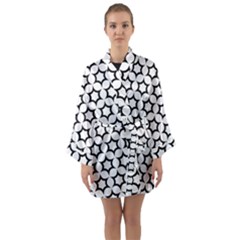 Pattern Star Repeating Black White Long Sleeve Kimono Robe by Pakrebo