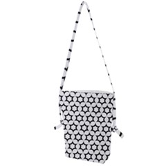 Pattern Star Repeating Black White Folding Shoulder Bag