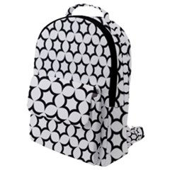 Pattern Star Repeating Black White Flap Pocket Backpack (small)