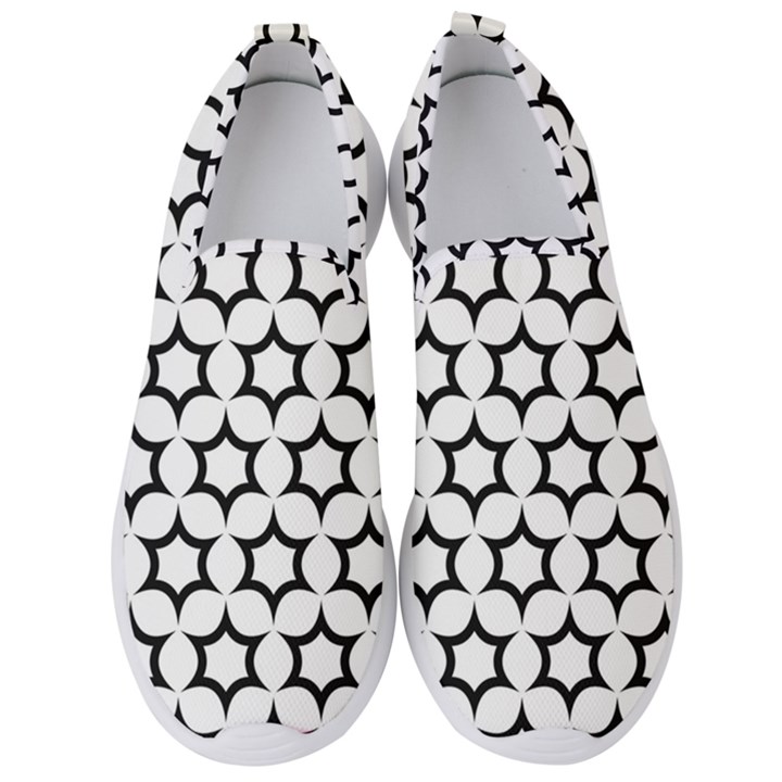 Pattern Star Repeating Black White Men s Slip On Sneakers