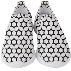 Pattern Star Repeating Black White Kids  Slip On Sneakers