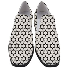 Pattern Star Repeating Black White Slip On Heel Loafers