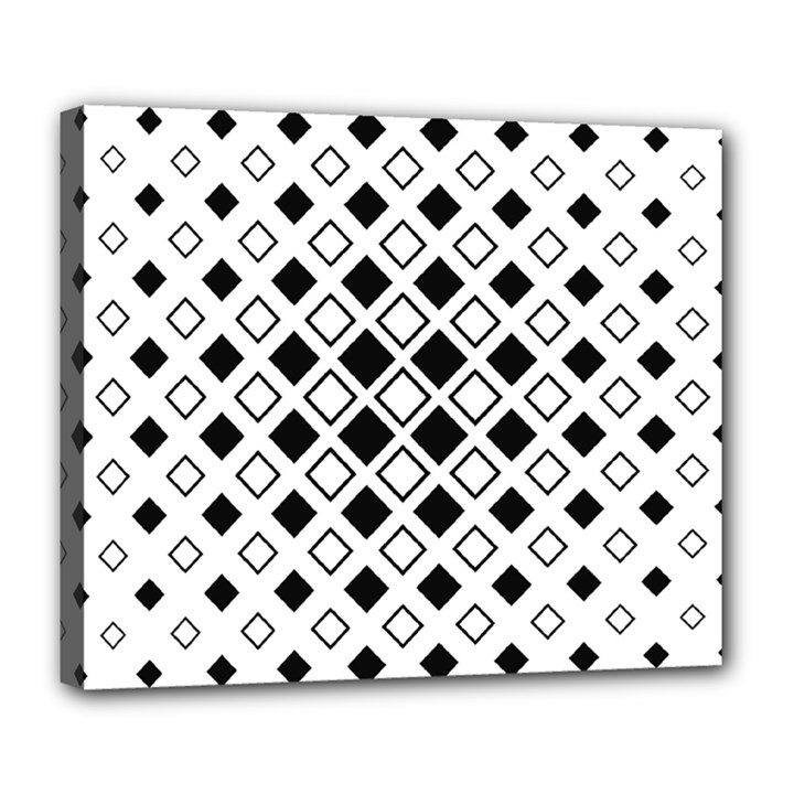 Square Diagonal Pattern Monochrome Deluxe Canvas 24  x 20  (Stretched)