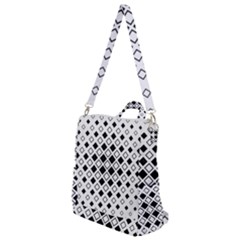 Square Diagonal Pattern Monochrome Crossbody Backpack