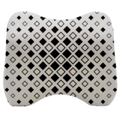 Square Diagonal Pattern Monochrome Velour Head Support Cushion