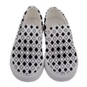 Square Diagonal Pattern Monochrome Women s Canvas Slip Ons View1