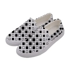 Square Diagonal Pattern Monochrome Women s Canvas Slip Ons by Pakrebo