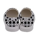 Square Diagonal Pattern Monochrome Women s Canvas Slip Ons View4