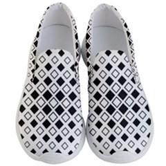 Square Diagonal Pattern Monochrome Men s Lightweight Slip Ons