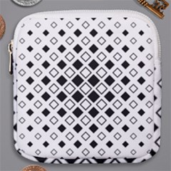 Square Diagonal Pattern Monochrome Mini Square Pouch