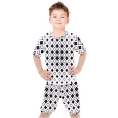 Square Diagonal Pattern Monochrome Kid s Set