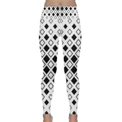 Square Diagonal Pattern Monochrome Lightweight Velour Classic Yoga Leggings