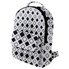 Square Diagonal Pattern Monochrome Flap Pocket Backpack (small)