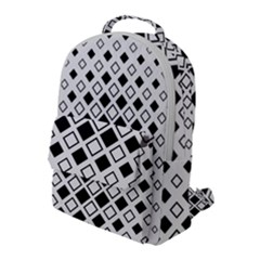 Square Diagonal Pattern Monochrome Flap Pocket Backpack (large)